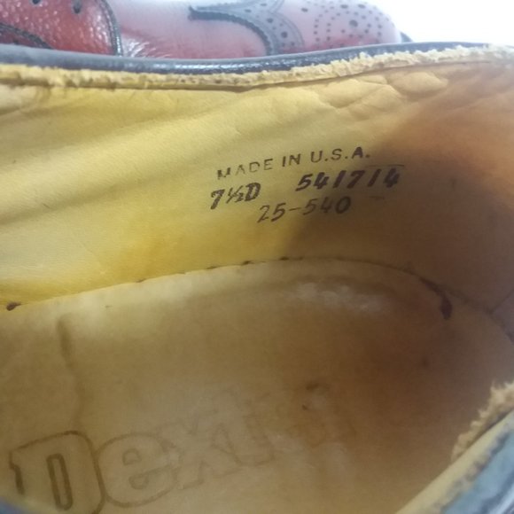 Dexter Mahogany Longwing Blucher Shoes Mens 7.5M